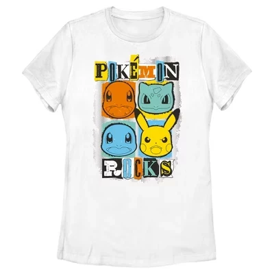 Женская футболка Pokemon Starters Rocks, белая