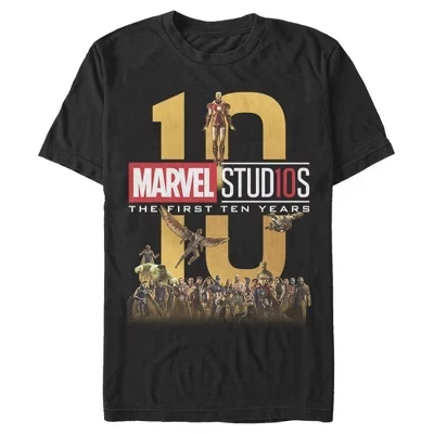 Мужская футболка Marvel Studios 10 лет, черная