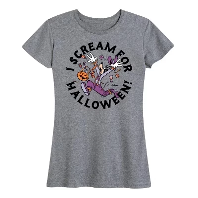 Женская футболка с коротким рукавом I Scream For Halloween с графическим принтом 