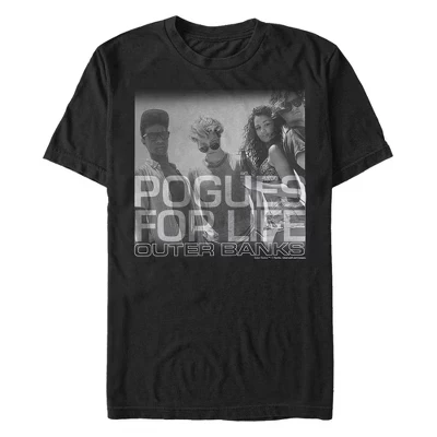 Мужская черно-белая футболка с фотографией Outer Banks Pogues For Life черного цвета