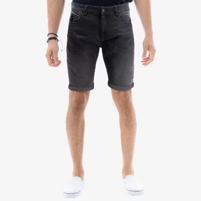 Мужские джинсовые шорты-стрейч, джинсовые шорты черного цвета