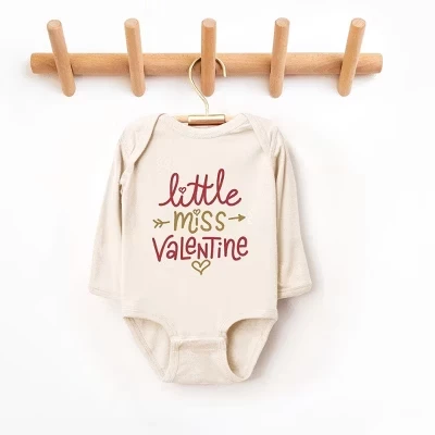 Детское боди Little Miss Valentine с длинным рукавом из натурального материала