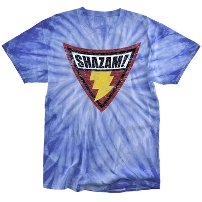 Мужская футболка Batman Bb Shazam Shield Tie Dye королевского монохромного цвета