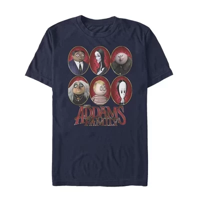 Мужская футболка The Addams Family Portrait Panels, синяя