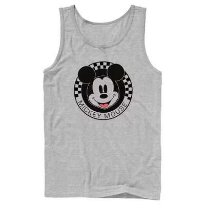 Мужская клетчатая майка с портретом Микки Мауса Mickey & Friends athletic heather