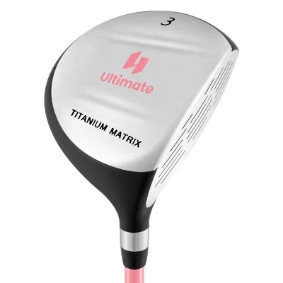 Ultimate 165CC Junior #3 Fairway Wood для детей с оглоблей из стекловолокна и головным убором Синий / Розовый розовый