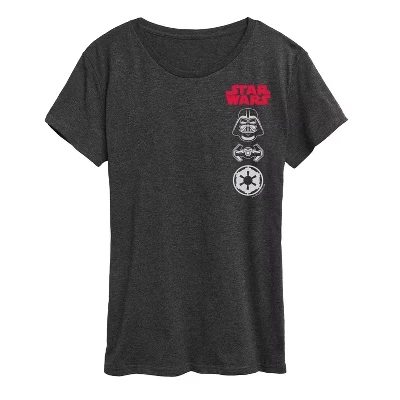 Женская футболка Star Wars Vader Icons, меланжево-серая
