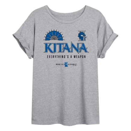 Женская футболка оверсайз из трикотажа Kitana с графическим рисунком heather grey