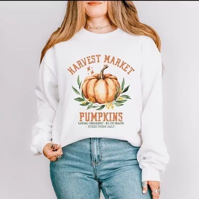 Свитшот из местных органических тыкв Harvest Market белый
