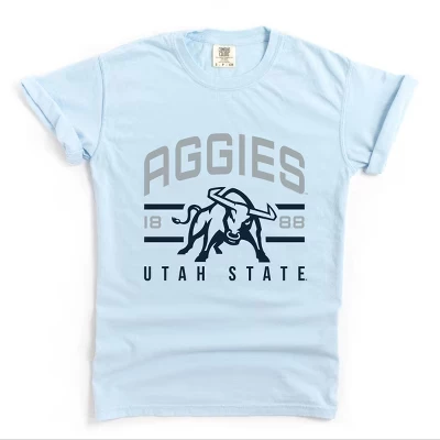 Aggies 1888 Bull - Женская одежда, окрашенная футболка с рисунком chambray