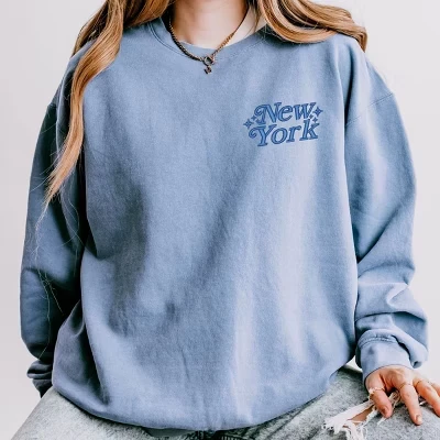 Легкая одежда с вышивкой New York Stars, окрашенная толстовка