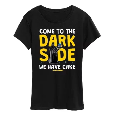 Женская футболка с коротким рукавом Come To The Dark Side с графическим рисунком, черная