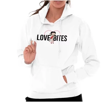 Женское худи Brisco Brands Betty Boop Love Bites, серое