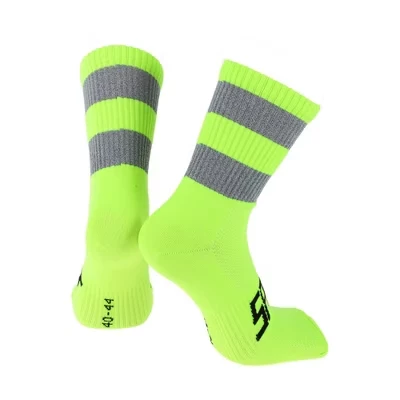 Cycling Athletic Socks Anti-friction Outdoor Matching Reflective 1 Pair green,grey