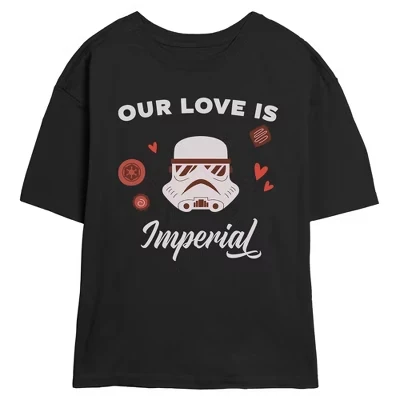 Женская футболка для юниорок Our Love Is Imperial черного цвета