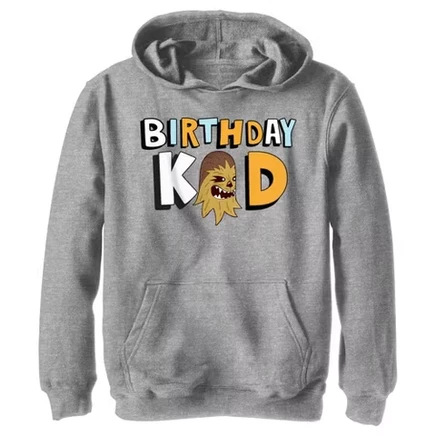 Детское худи Star Wars Chewbacca Birthday Kid, серый меланж
