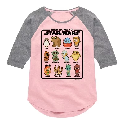 Футболка Galactic Pals Of Shirt Tail Raglan с графическим рисунком розового цвета
