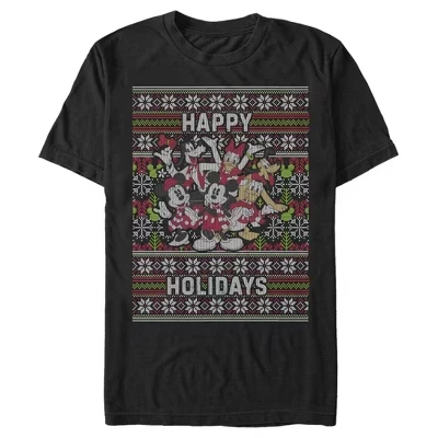 Мужская футболка Mickey & Friends Christmas Distressed Group с принтом 