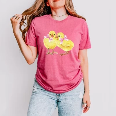 Футболка с коротким рукавом Coquette Yellow Chickens малинового цвета