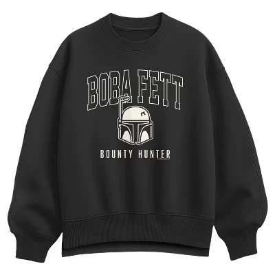 Женская толстовка Boba Fett Bounty Hunter из флиса оверсайз, черный