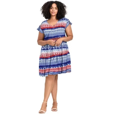 Платье с раскручивающимися ярусами Avenue americana tie dye