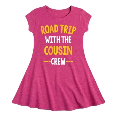 Дорожное путешествие с графичным платьем Cousin Crew Fit & Flair с короткими рукавами цвета Хизер фуксия