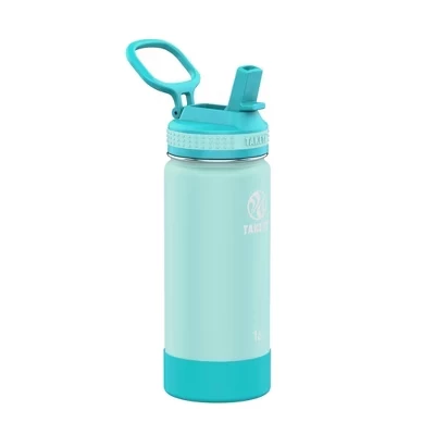 детская бутылка для воды из нержавеющей стали с изоляцией Actives емкостью 16 унций с соломенной крышкой