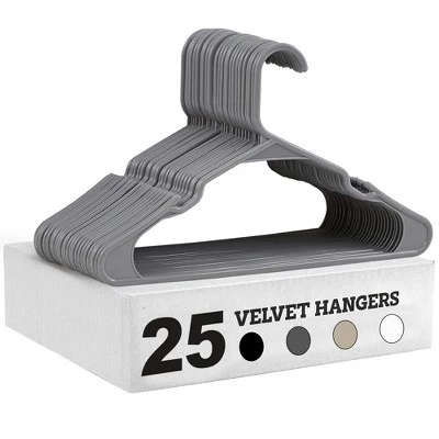 Пластиковая вешалка VECELO 25/50 pk Нескользящие вешалки для одежды Компактная сверхпрочная вешалка для пальто с зубцами серого цвета