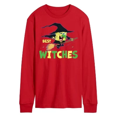 Мужская футболка с длинным рукавом и рисунком Best Witches, красная