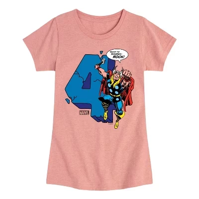 Футболка для девочек Marvel Thor, 4 года, розовая