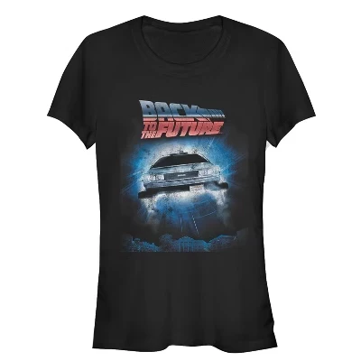 Женская футболка Back to the Future DeLorean, черная