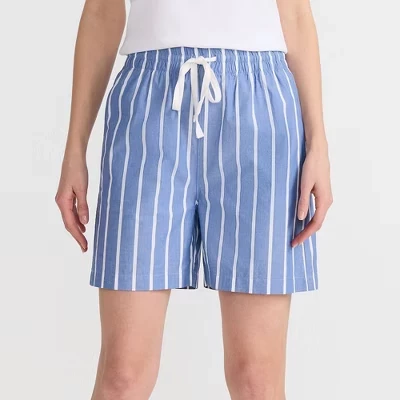Женские шорты Lands End Poplin с высокой посадкой, синие