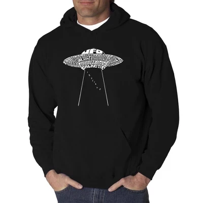 Мужская толстовка с капюшоном Word Art - Flying Saucer UFO black