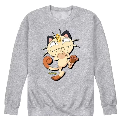 Мужская флисовая толстовка Athletic heather с рисунком покемона и тени Мяута для мужчин