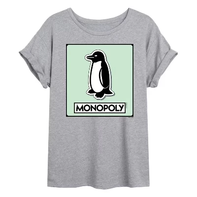 Женская футболка Monopoly Penguin Game Token, серая