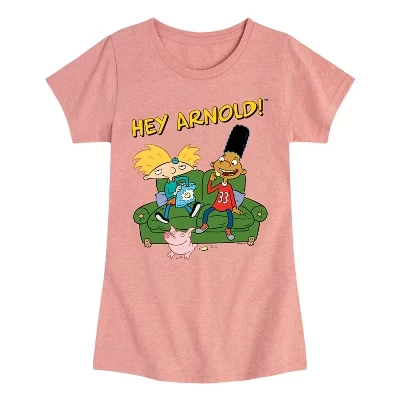 Детская футболка Hey Arnold «Арнольд и друзья», розовая