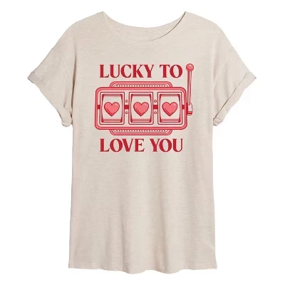 Женская футболка Lucky to Love You с объемным рисунком birch