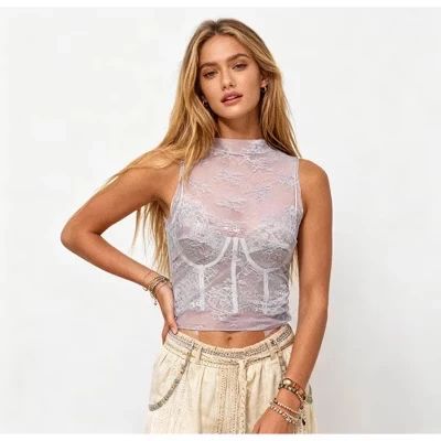 Женский кружевной топ Iris Fashion Cherie Code, серый