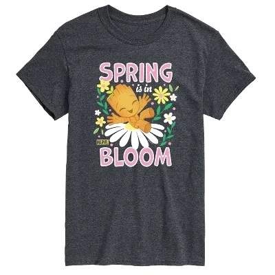 Мужская футболка Guardians of the Galaxy Spring Is In Bloom с коротким рукавом и графическим рисунком heather charcoal