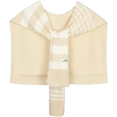 Women's Stripes Sweater Shawl Wraps Knitted Knotted Multicolor Fashion Casual Scarf for Travel Office 1 Pc apricot