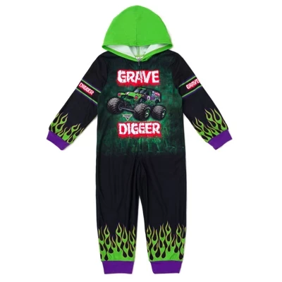 Детский комбинезон Monster Jam, черно-зеленый