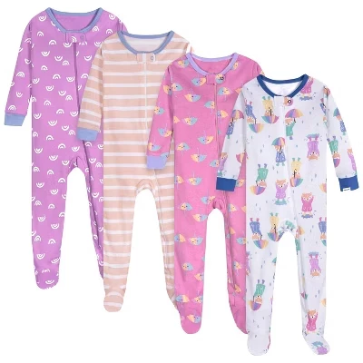 Комплект из 4 предметов для маленьких девочек Union Suits rainy day