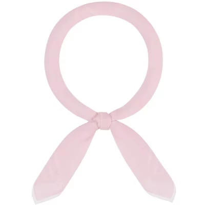 Women's Solid Chiffon Ribbon Square Silky Elegant Neckerchief Handkerchief for Gift Office 1 Pc pink
