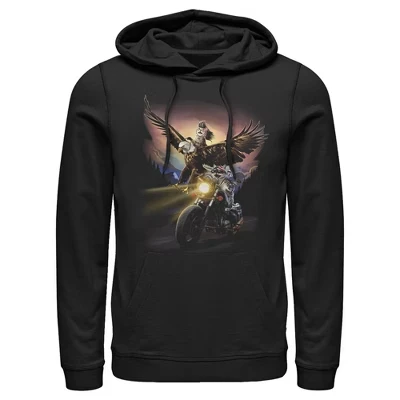 Мужская толстовка с капюшоном Lost Gods Free Cats Ride, раскрашенная в черный цвет