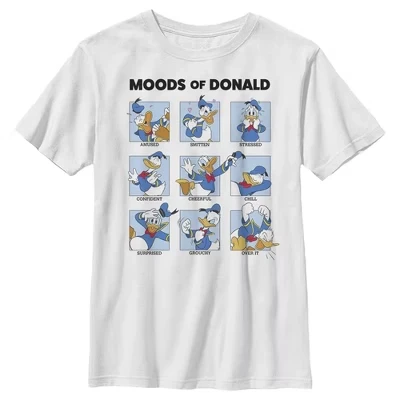 Футболка для мальчика Disney Moods of Donald Duck белого цвета