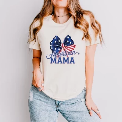 Кремовая футболка American Mama Coquette с коротким рукавом