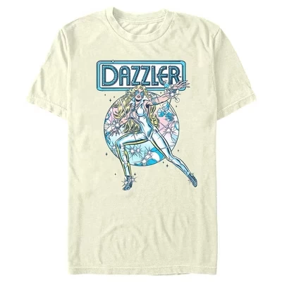 Мужская футболка Marvel Dazzler, световые лучи, бежевая