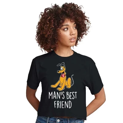 Женская футболка Disney Mans Best Friend укороченная, черная