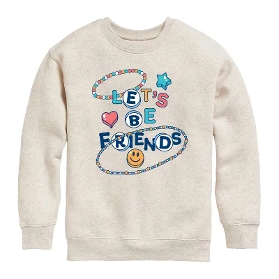 Флисовая толстовка с длинными рукавами и рисунком из бисера Let's Be Friends натуральная