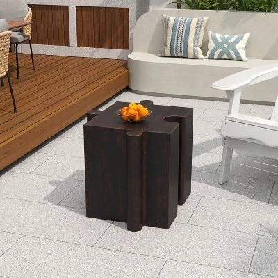 Ava Modern Patio Легкий бетонный модульный столик-головоломка для внутреннего дворика с выпуклыми краями из меди
